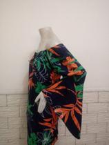 Vestido de viscose Fênix com manga flaire