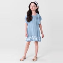 Vestido denim infantil menina Mundi