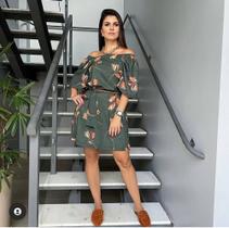 Vestido desiree crepe dry flowers