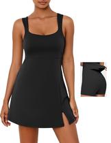 Vestido Desol Vestido de tênis sem mangas, shorts embutidos, pretos