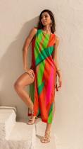 Vestido Detalhe Lateral Crepe Coral Imperial 04026