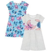 Vestido Disney Lilo & Stitch Angel Little Girls de 7 a 8 anos, pacote com 2 unidades