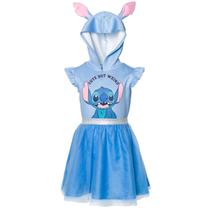 Vestido Disney Lilo & Stitch Cosplay de manga curta para menina azul 4
