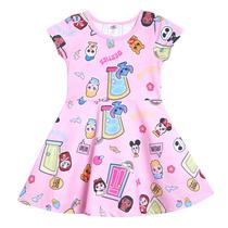 Vestido Disney Stitch Mickey Mouse Moana Pink Girl 7-8 anos Vestido Disney Stitch Mickey Mouse Moana Pink Girl 7-8 anos