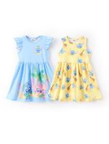 Vestido Disney Stitch Toddler Girl, pacote com 2, amarelo/azul 6-7Y