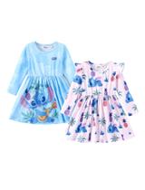 Vestido Disney Stitch Toddler Girl, pacote com 2, ombre, azul e roxo, 5-6Y