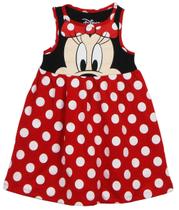Vestido Disney Toddler Girls Minnie Face Red Polka Dot 3T Vestido Disney Toddler Girls Minnie Face Red Polka Dot 3T