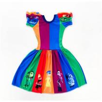 Vestido Divertidamente 2 Colorido Emoções Da Riley Vestido Divertidamente 2 Colorido Emoções Da Riley