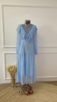 Vestido Doce Encanto Romantic cor azul claro TAM. M Vestido Doce Encanto Romantic cor azul claro TAM. M