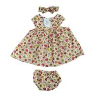 Vestido Doces e Sorvetes com Calcinha + Faixa de Cabelo Tam.M