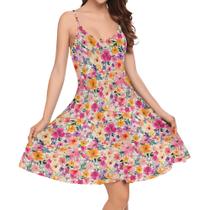 Vestido domirica Spaghetti Strap Floral A Line Summer Women Vestido domirica Spaghetti Strap Floral A Line Summer Women