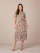Vestido donatela tata martello estampado marrom
