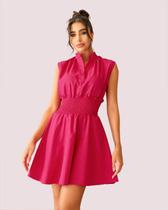 Vestido Dot Clothing Rodado em Linho Pink