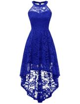 Vestido Dressystar Halter Lace Cocktail Wedding RoyalBlue L
