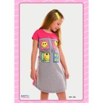 Vestido duas cores estampado do 1 ao16 Menina Roupa infantil, bebê e juvenil