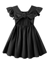 Vestido Dutebare Toddler Girls: algodão, linho, babado, preto 90