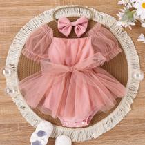 Vestido e Hijab de Gaze para Bebês (0-2 anos) - Confortável e Macio - 2 Peças Vestido e Hijab de Gaze para Bebês (0-2 anos) - Confortável e Macio - 2 Peças
