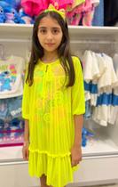 Vestido eduarda tule fluor siri kids