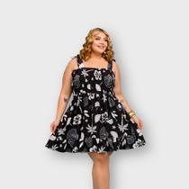 Vestido Elastec Estampado Plus Size Femnino 0678 - Vestido Elastec Estampado Plus Size Femnino 0678 -