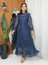 Vestido Elegante de Festa Longo Soltinho Moda Evangélica Manga Comprida Vestido Elegante de Festa Longo Soltinho Moda Evangélica Manga Comprida