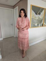 Vestido elegante longo em chiffon moda evangelica cristã