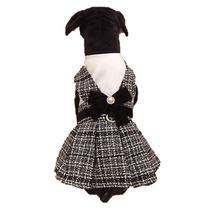 Vestido elegante luxo pet cachorro fêmea festa black tye - Malloo