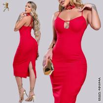 Vestido Elegante Rhero Jeans Decote V Lançamento-12055