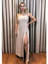 Vestido Elegante Sem Costas de Alça e com Fenda na Perna Madrinha casamento