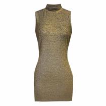 Vestido Ellus Turtleneck Dress Lurex