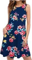 Vestido em algodão regata curto florado