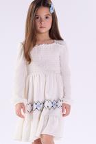 Vestido em jacquard off white kikixodó