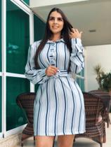 Vestido em linho com cinto