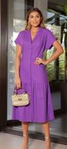Vestido em Linho Roxo Vestido em Linho Roxo