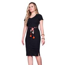 Vestido em malha canelada super confortavel Fascínius