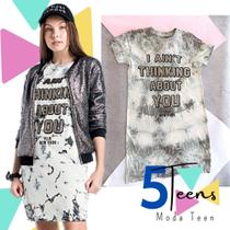 Vestido em malha com estampa tiedye TAM 14 Vestido em malha com estampa tiedye TAM 14
