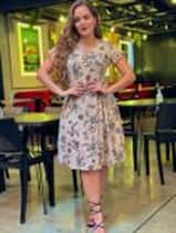 Vestido em malha, estampado, midi feminino tamanho gg Vestido em malha, estampado, midi feminino tamanho gg