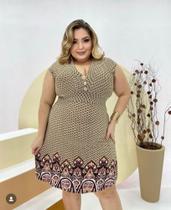 Vestido em malha liganete feminino estampado