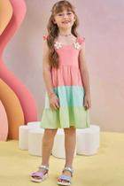 Vestido em meia malha coral claro infanti