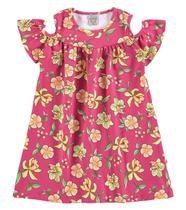 Vestido em meia malha, estampa floral 13860