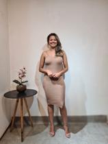Vestido em Modal Tamanho 36 Bege Vestido em Modal Tamanho 36 Bege