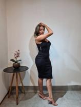Vestido em Modal Tamanho 36 Preto Vestido em Modal Tamanho 36 Preto