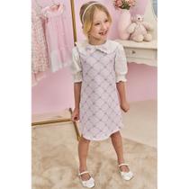 Vestido em Molecotton e Tricoline Lilás - Kukiê