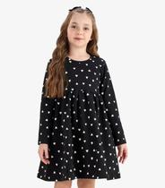 Vestido em Molecotton Peluciado Rovi Kids Preto