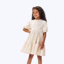 Vestido Em Moletinho Linho Off White Infantil Menina Mundo Cinti 12500 Offwhite Vestido Em Moletinho Linho Off White Infantil Menina Mundo Cinti 12500 Offwhite