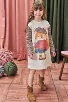 Vestido em Moletom Linho Infantil Kukiê Vestido em Moletom Linho Infantil Kukiê