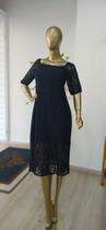Vestido em Renda Preto Munnah Mídi