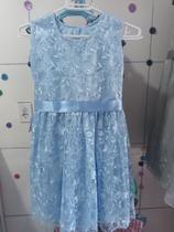 Vestido em tecido cor azul tam 06 Vestido em tecido cor azul tam 06