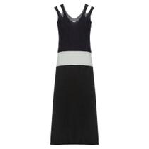 Vestido em Tricot com Alça Dupla Preto Vestido em Tricot com Alça Dupla Preto