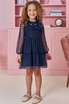 Vestido em Tule Azul Marinho Charm Kukiê