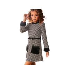 Vestido em Tweed Infantil e Blusa manga comprida Infanti